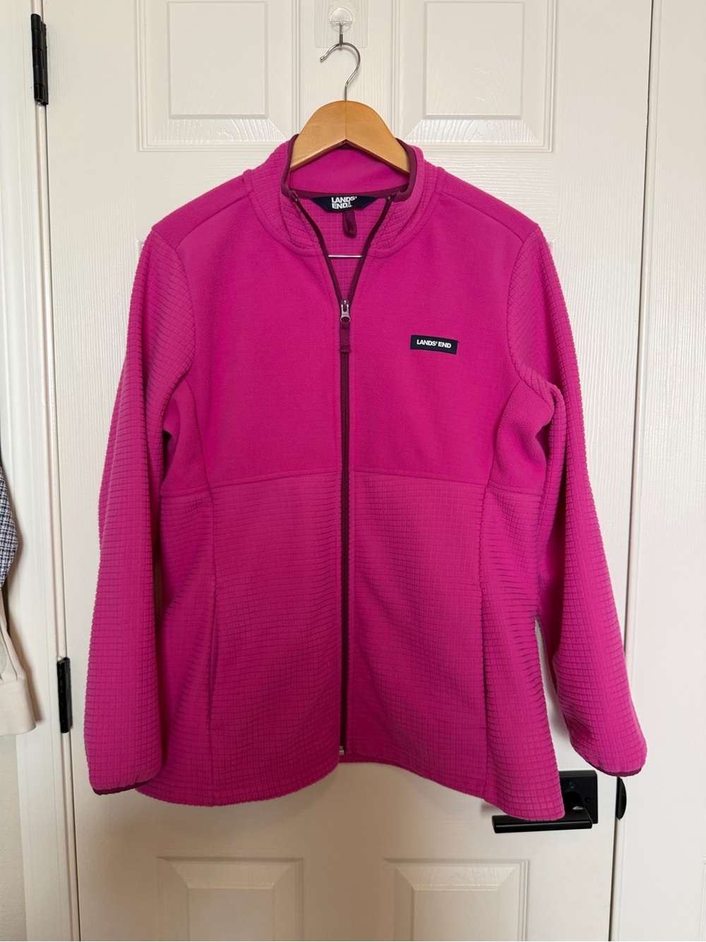 Lands' End Hot Pink Women's Full-Zip Fleece Jacket